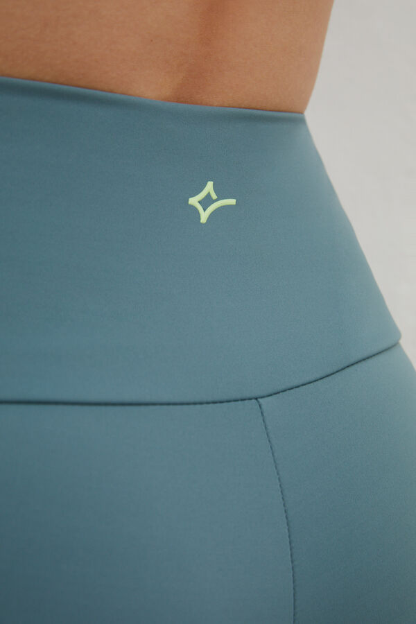 Dash and Stars Green contrast 4D Stretch cycling leggings green