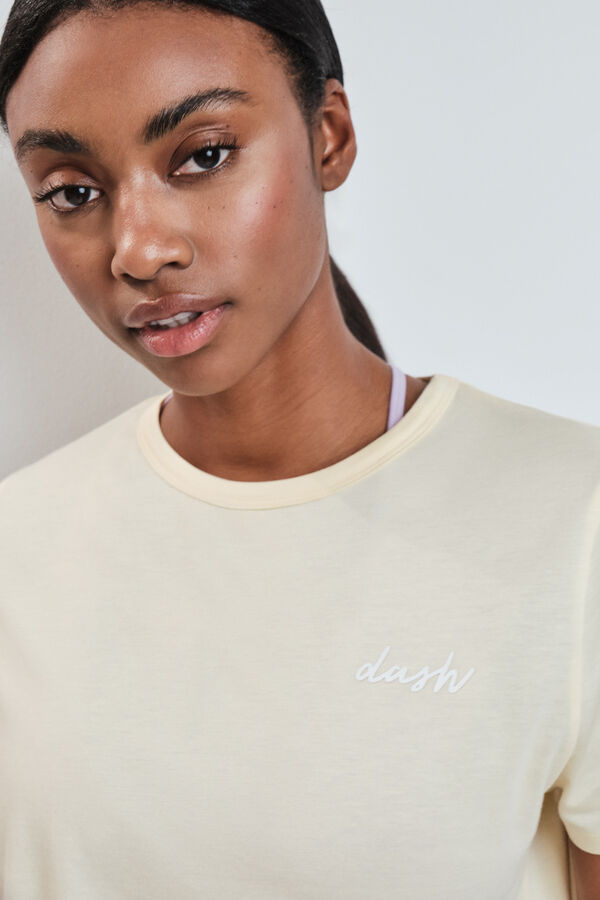 Dash and Stars T-shirt manches courtes extra doux jaune imprim&eacute;