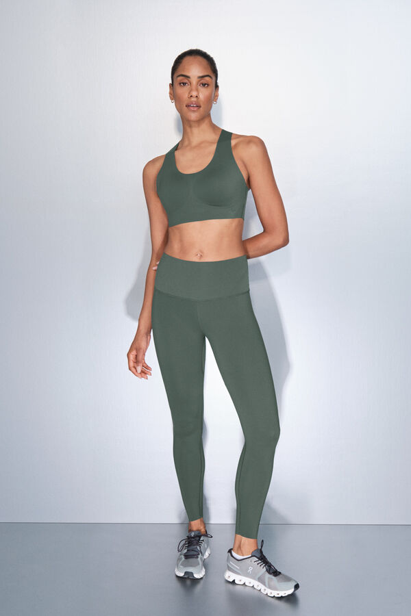 Dash and Stars Long green COMPRESSIVE leggings green