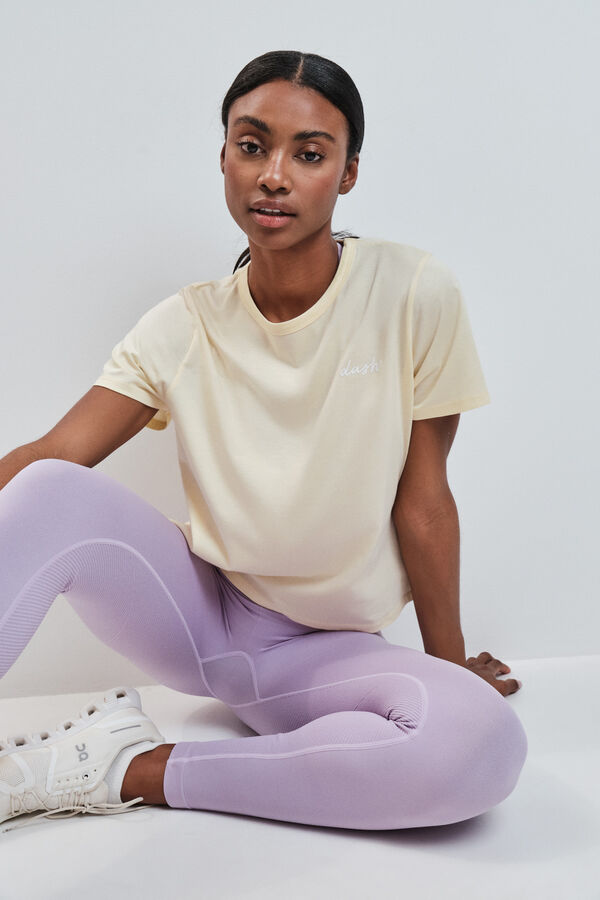 Dash and Stars T-shirt manches courtes extra doux jaune imprim&eacute;