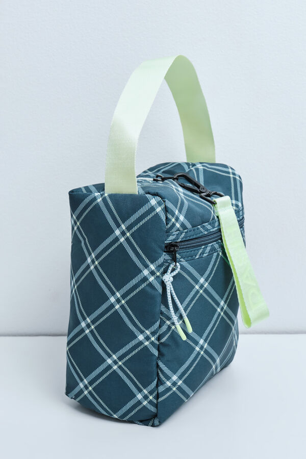 Dash and Stars Green plaid vanity case green