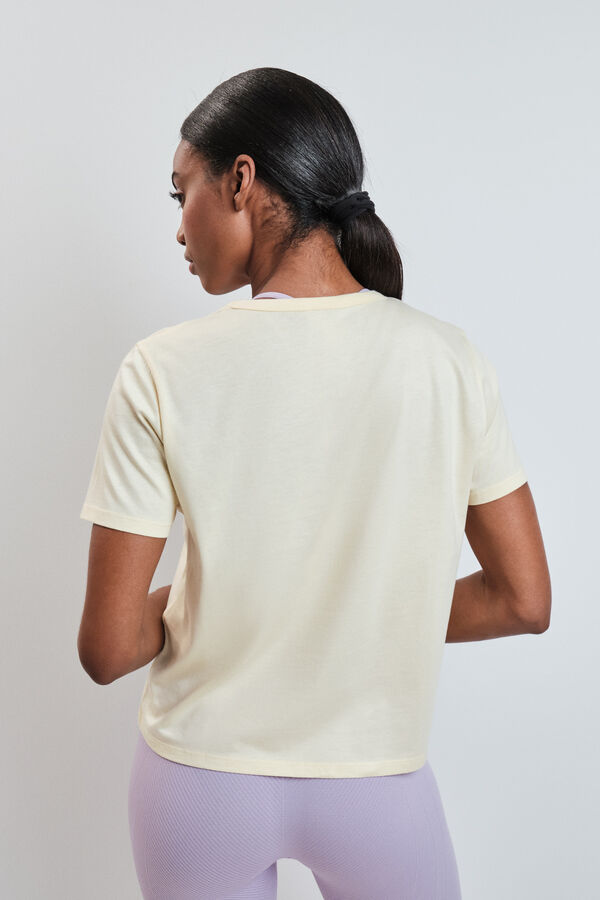 Dash and Stars T-shirt manches courtes extra doux jaune imprim&eacute;