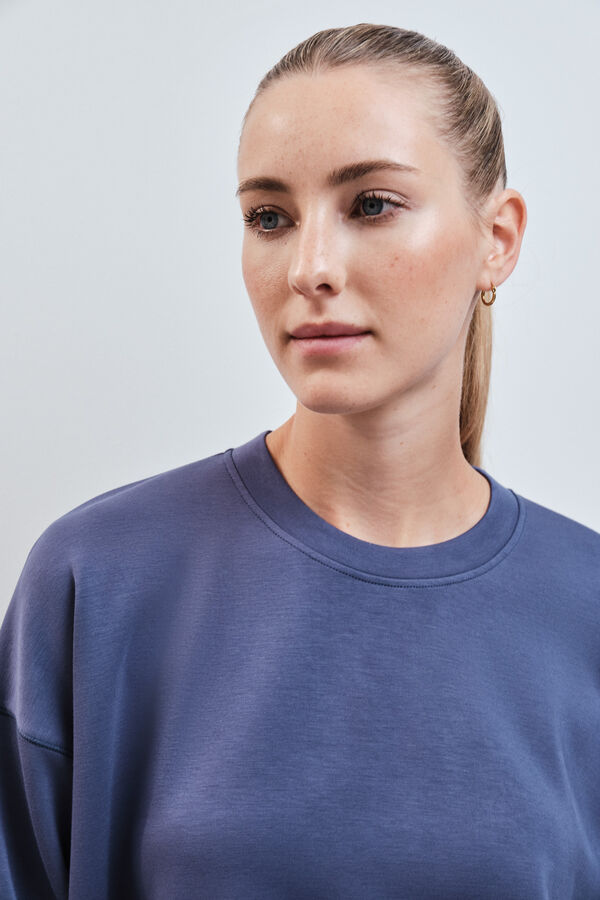 Dash and Stars Blue modal college sweatshirt blue