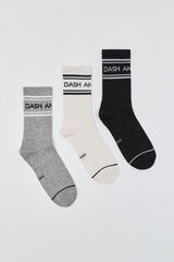 Dash and Stars Pakovanje 3 pamučne čarape srednje dužine white
