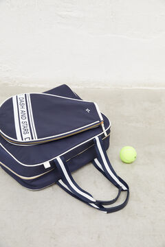 Dash and Stars Navy blue faux leather padel bag 
