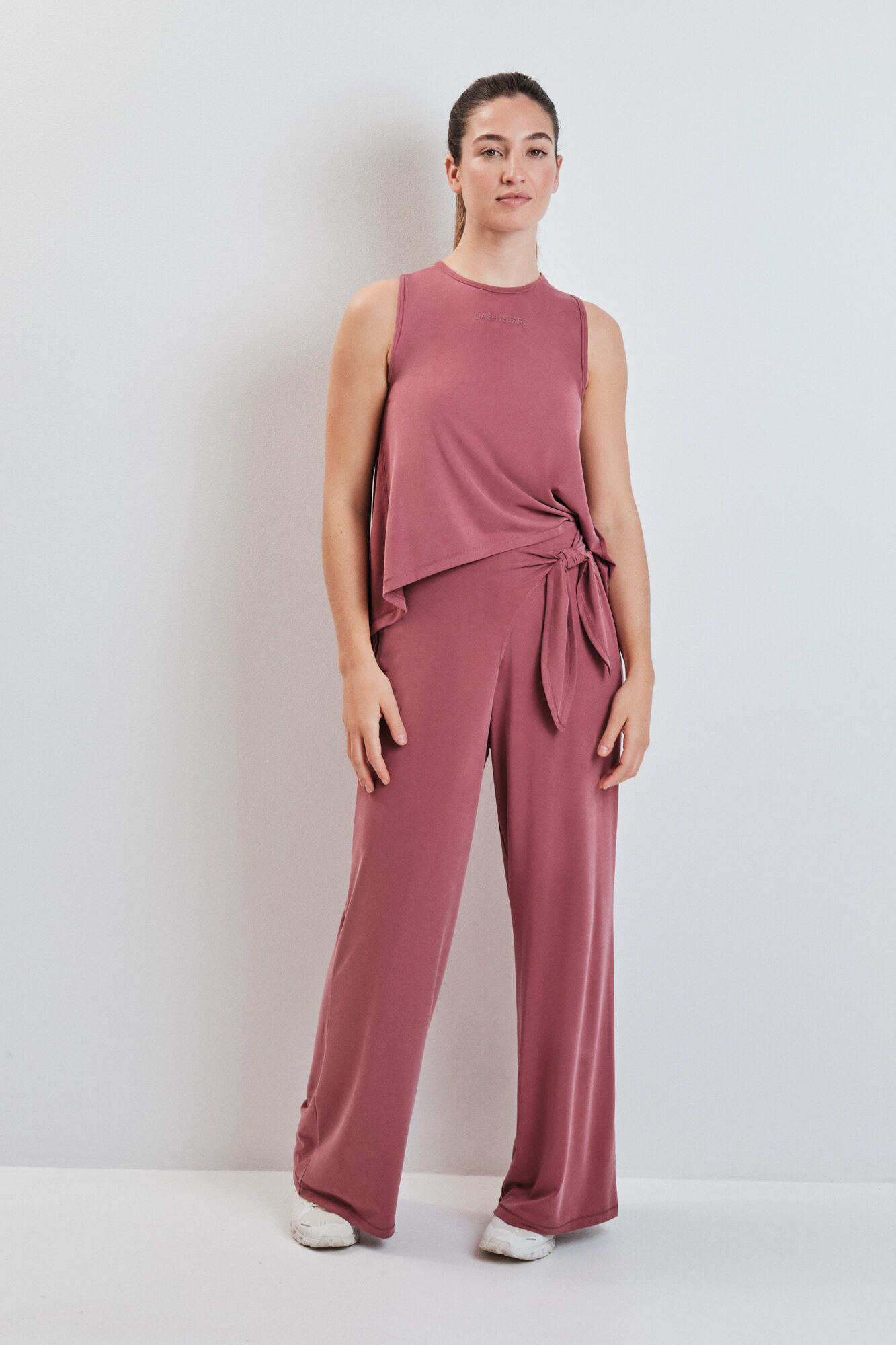Dash and Stars Maroon soft touch palazzo long trousers