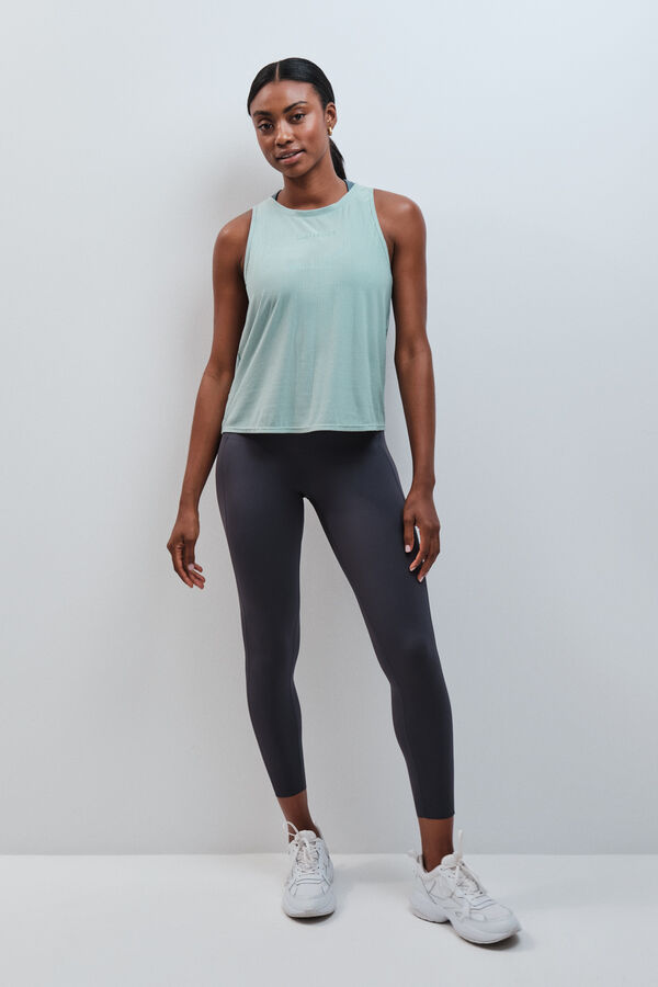 Dash and Stars T-shirt dos nu semi-transparent vert vert