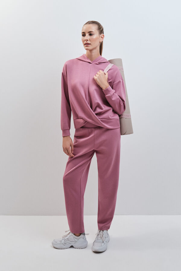 Dash and Stars Pink soft touch hooded sweatshirt pink