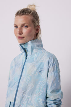 Dash and Stars Printed lightweight technical fabric jacket  blue