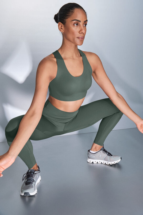 Dash and Stars Long green COMPRESSIVE leggings green