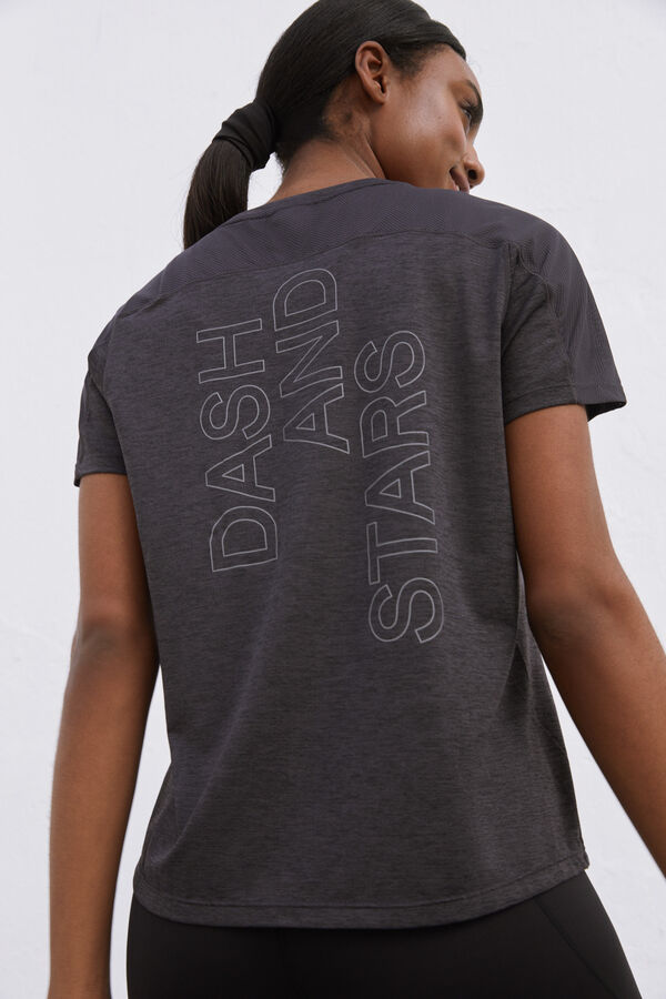 Dash and Stars Ultraleichtes T-Shirt Schwarz  Schwarz