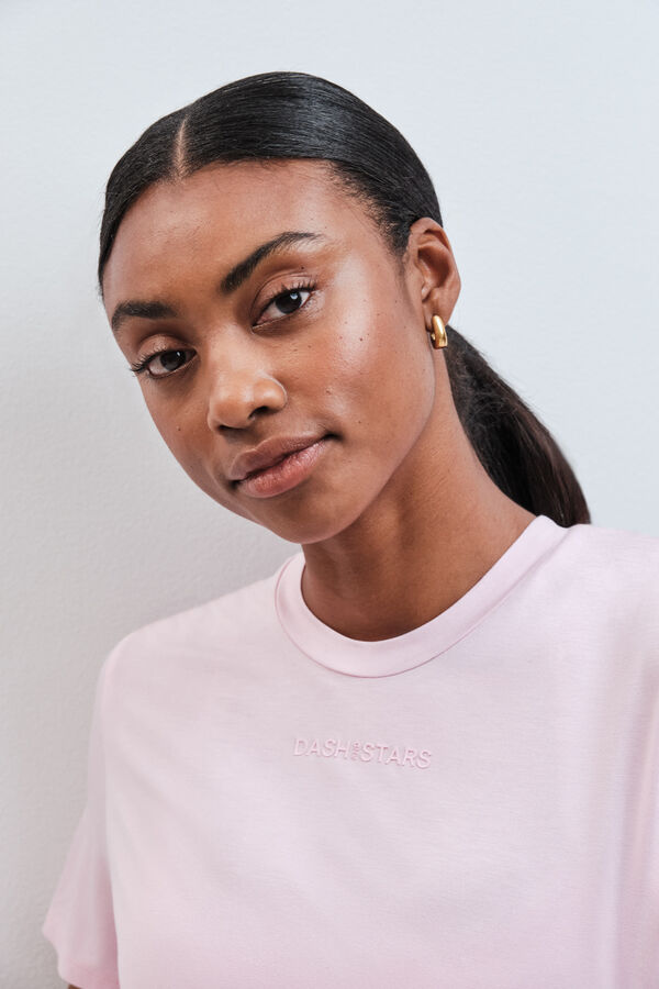 Dash and Stars T-shirt fludia manches courtes rose rose