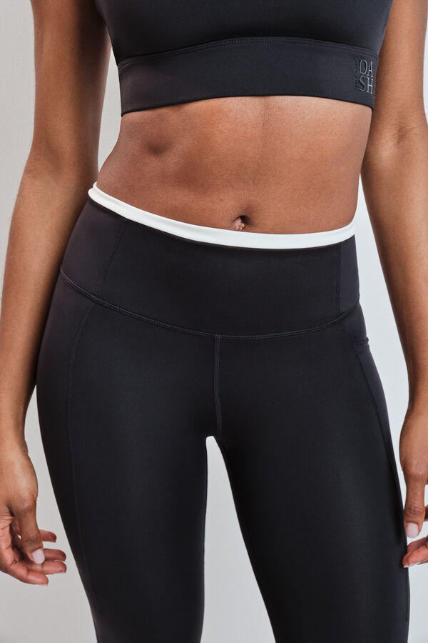 Dash and Stars Black cropped leggings 4D STRETCH black