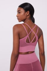 Dash and Stars Fuchsia Seamless Comfort sports bra pink