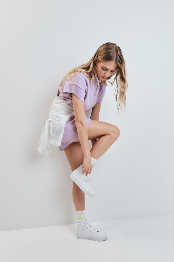 Dash and Stars Sweat-shirt manches courtes en viscose douce rose rose