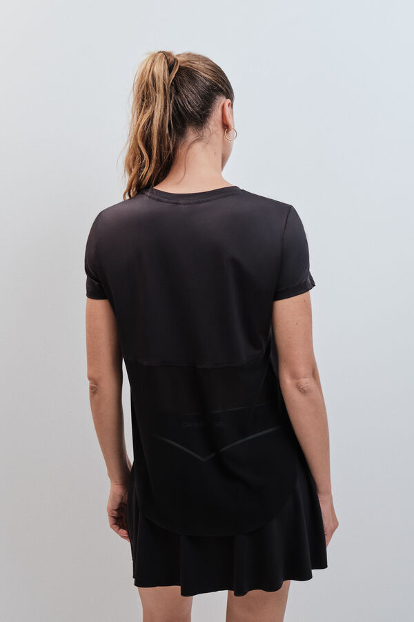 Dash and Stars T-shirt technique &agrave; manches courtes noir noir