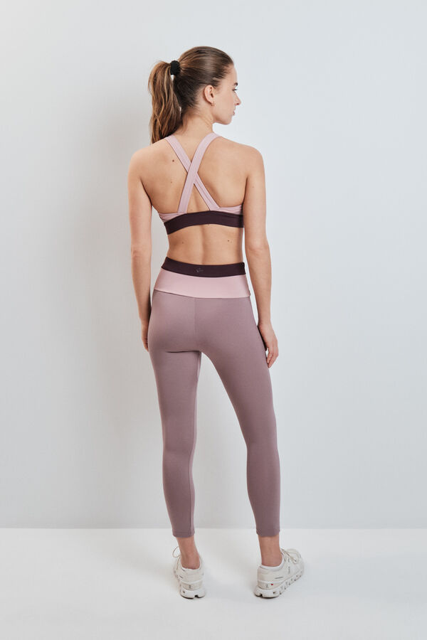 Dash and Stars Leggings crop 4D STRETCH color block rosa rosa