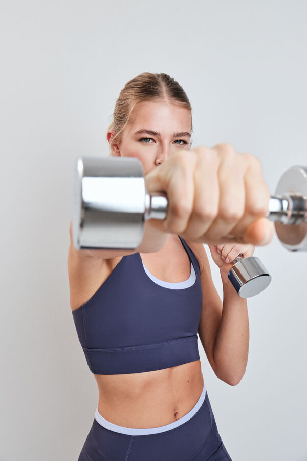 Dash and Stars Grey sports bra 4D STRETCH grey