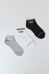 Dash and Stars Lot de 3 chaussettes courtes en coton blanc