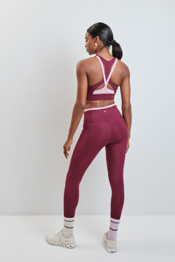 Dash and Stars Burgundy leggings 4D STRETCH red