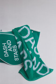 Dash and Stars Cotton green towel  green