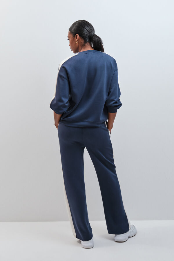Dash and Stars Blue soft touch wide leg trousers blue