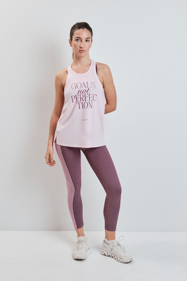 Dash and Stars Pink cotton vest top pink