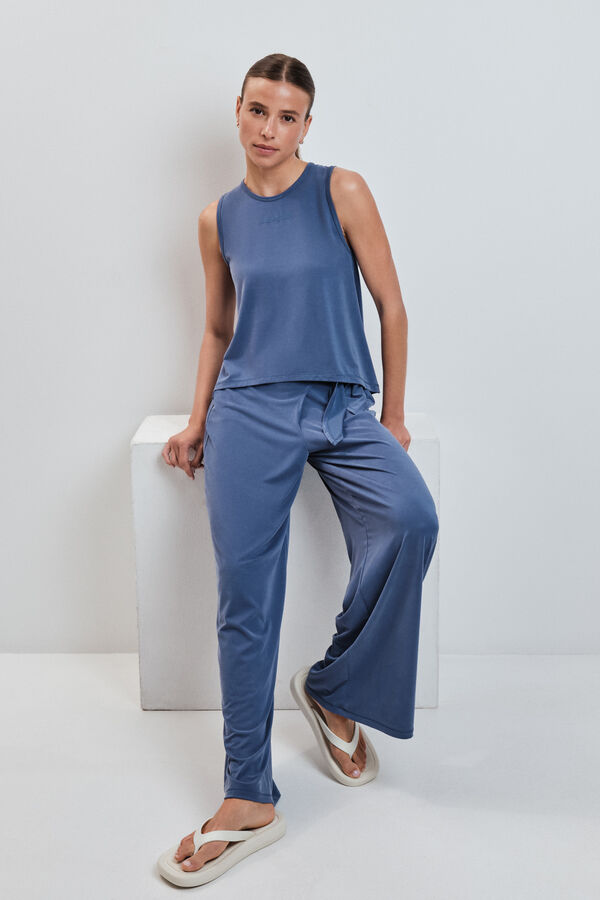 Dash and Stars Camiseta sin mangas tacto suave azul azul