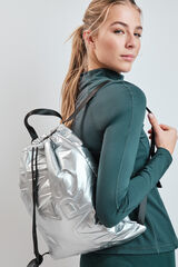 Dash and Stars Metallic puffer backpack grey