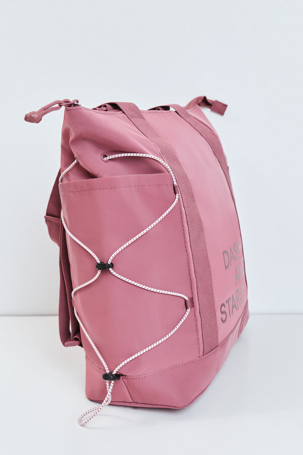Dash and Stars Black multiway backpack red
