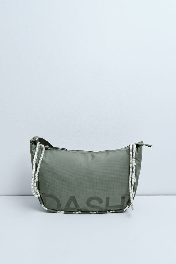 Dash and Stars Metallic maroon nylon crossbody bag printed