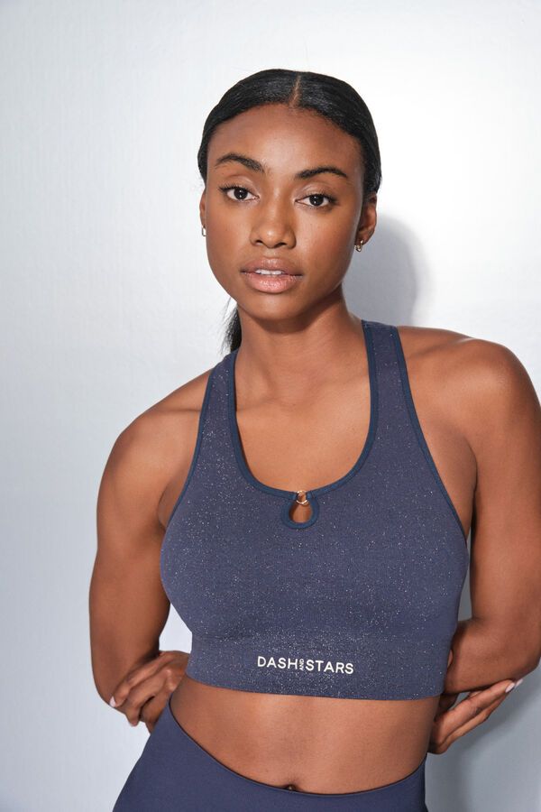Dash and Stars SEAMLESS COMFORT blue sports bra blue