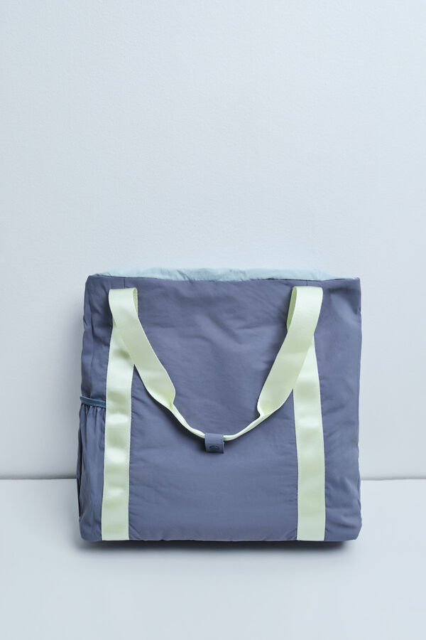 Dash and Stars Colour block nylon tote bag green