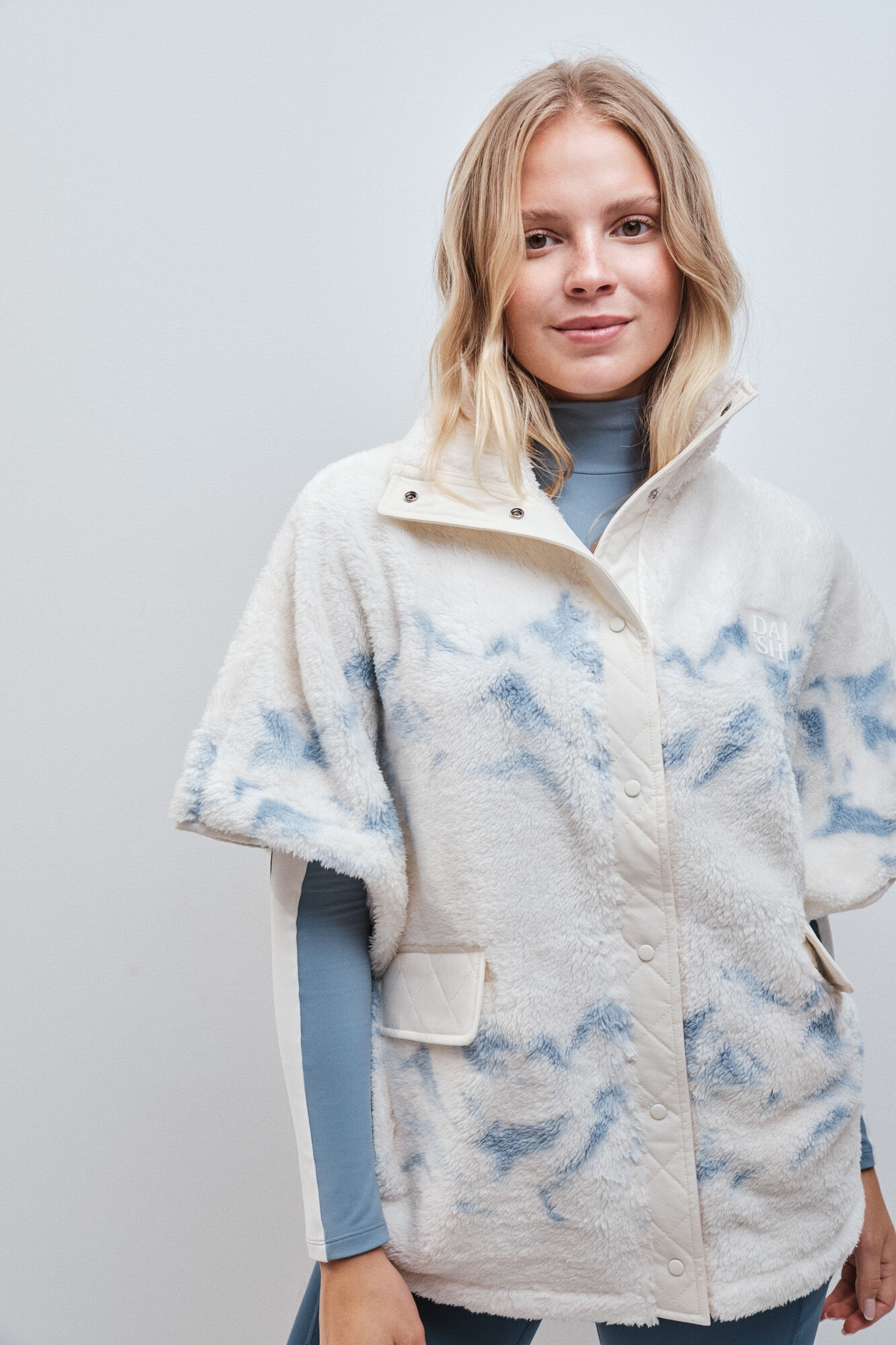 Dash and Stars Printed mountain lined fleece gilet