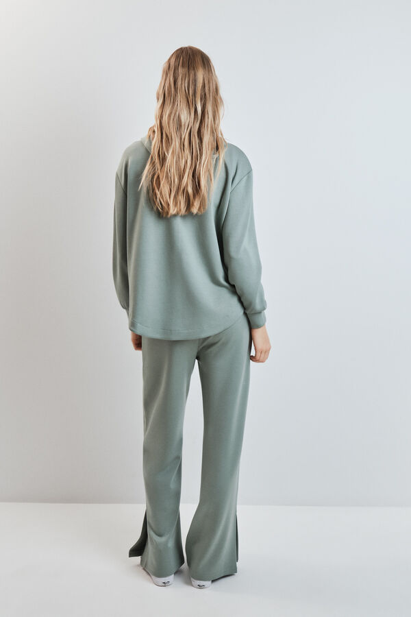 Dash and Stars Pantalon long ample en viscose douce vert vert