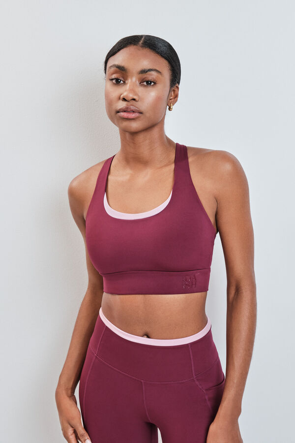 Dash and Stars Bordo 4D STRETCH sportski grudnjak red