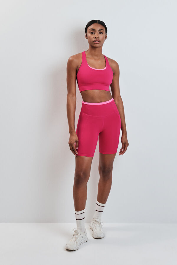 Dash and Stars Pink biker leggings 4D STRETCH pink