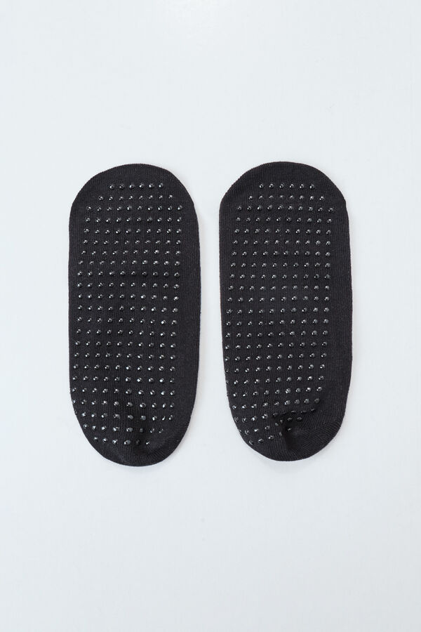 Dash and Stars Black cotton ballet slipper socks black
