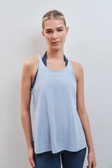 Dash and Stars Blue 100% cotton halterneck T-shirt blue