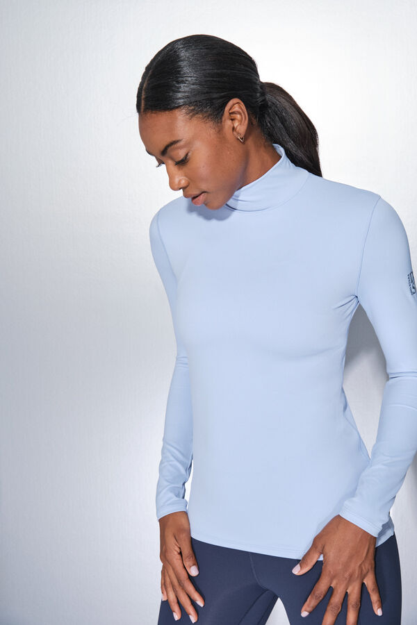 Dash and Stars Baby blue long sleeve T-shirt blue