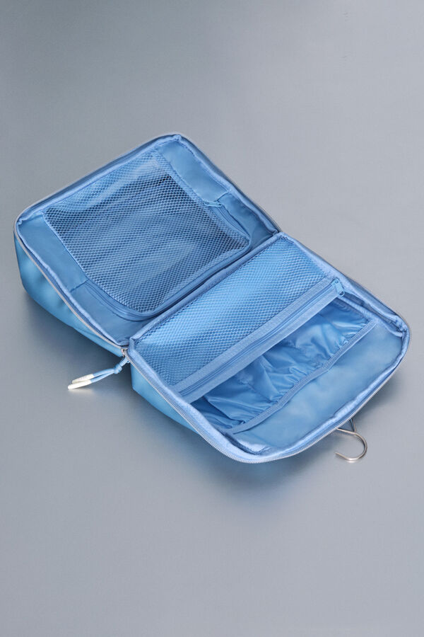 Dash and Stars Rubberized toiletry bag with vanity case blue
