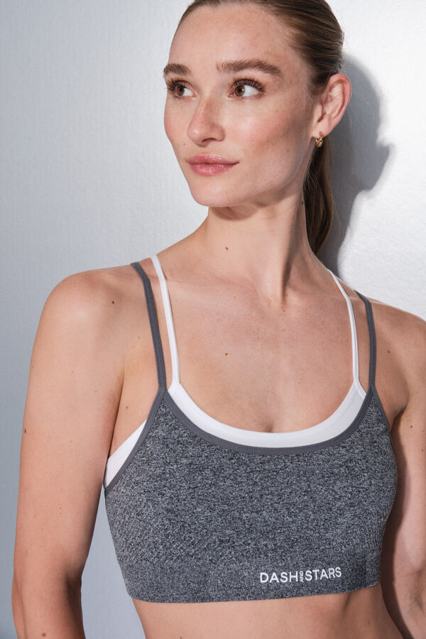 Dash and Stars SEAMLESS COMFORT gray sports bra grey