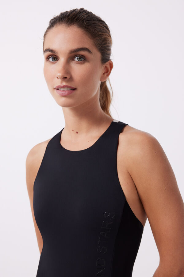 Dash and Stars Black sporty Quick Dry swimsuit black