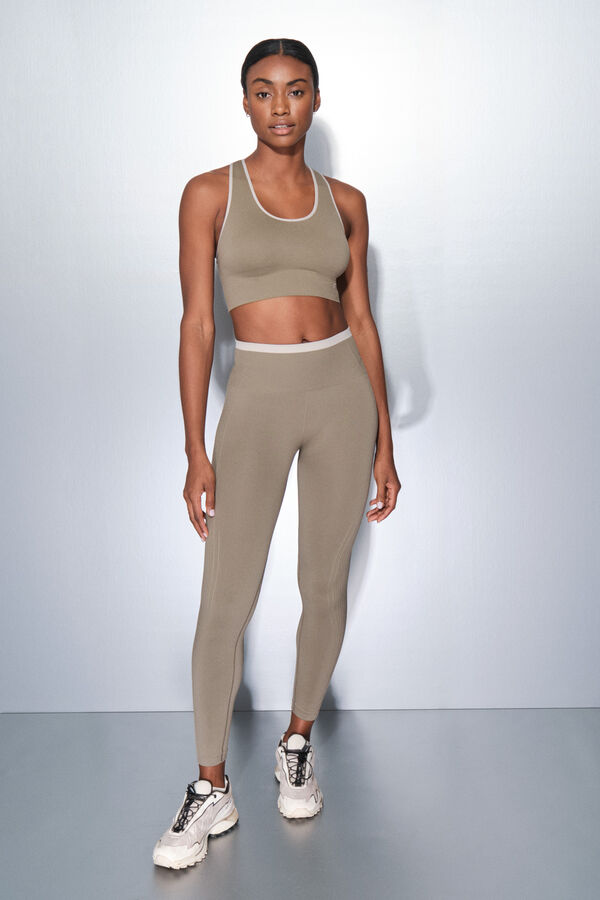 Dash and Stars Leggings longas c&aacute;qui SEM COSTURAS CONFORT&Aacute;VEIS verde