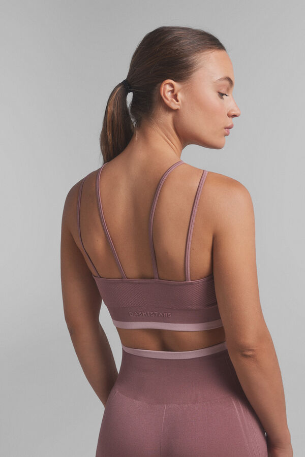 Dash and Stars Brassière de sport rose SEAMLESS COMFORT. Collaboration spéciale @ffitcoco rose