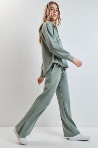 Dash and Stars Pantalon long ample en viscose douce vert