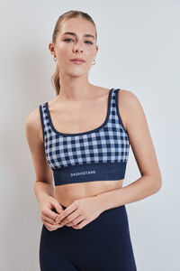 Dash and Stars Soutien-gorge de sport SEAMLESS COMFORT vichy bleu