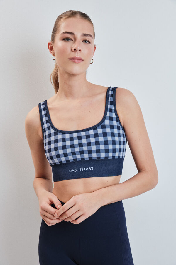 Dash and Stars Sujetador deportivo SEAMLESS COMFORT vichy azul azul
