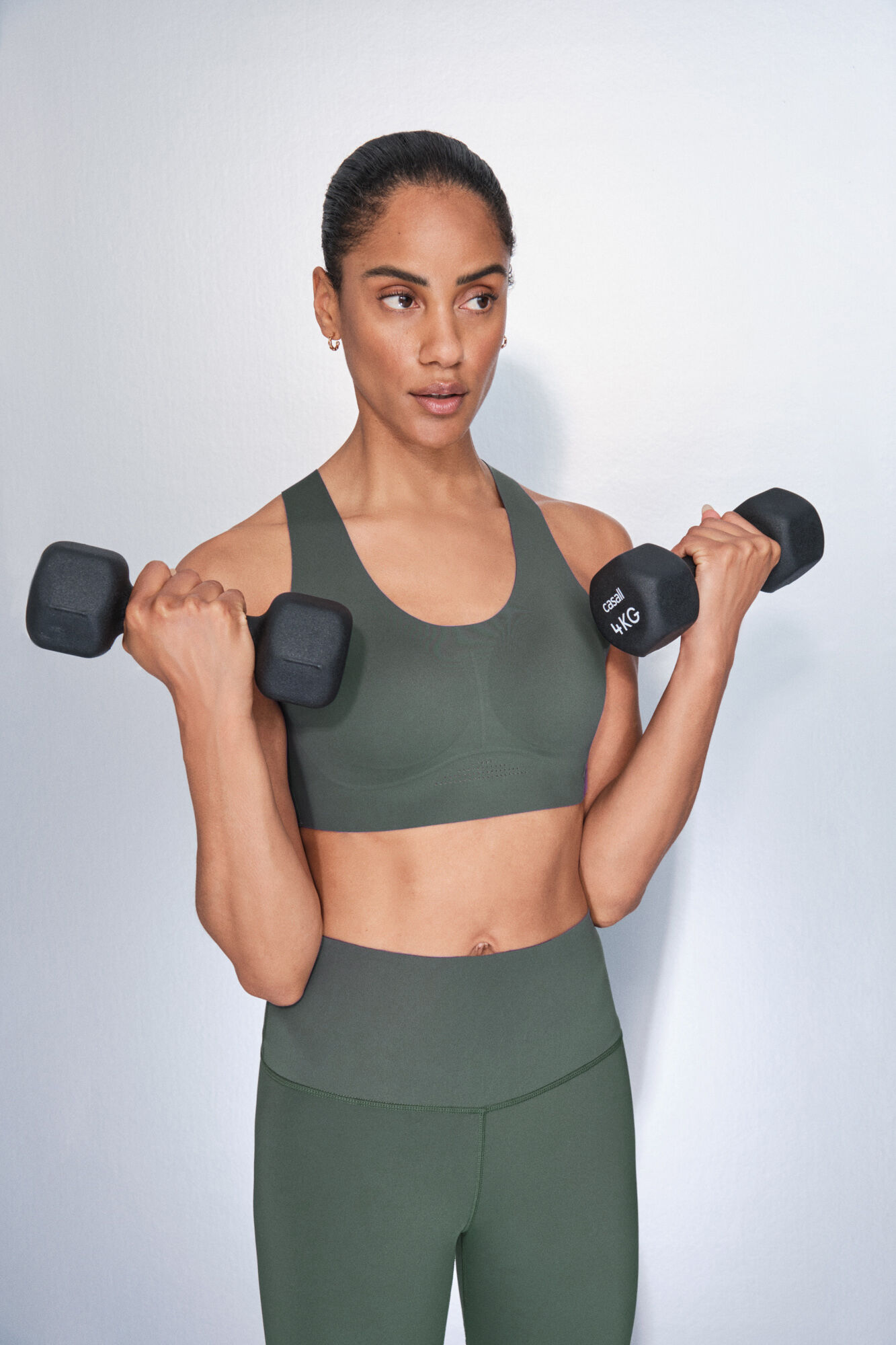 Dash and Stars Green COMPRESSIVE sports bra