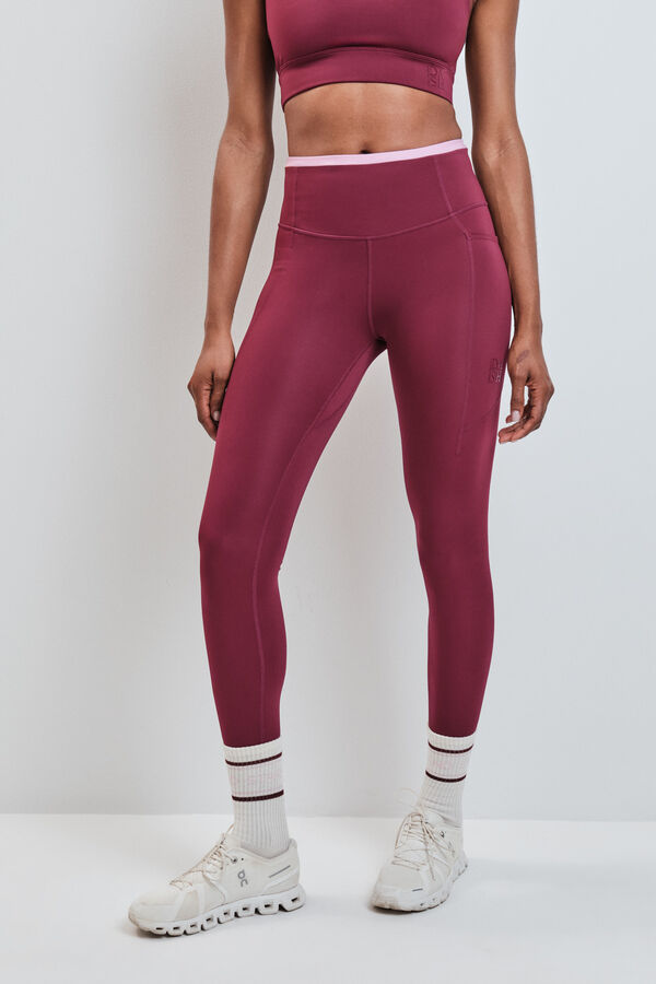Dash and Stars Burgundy leggings 4D STRETCH red
